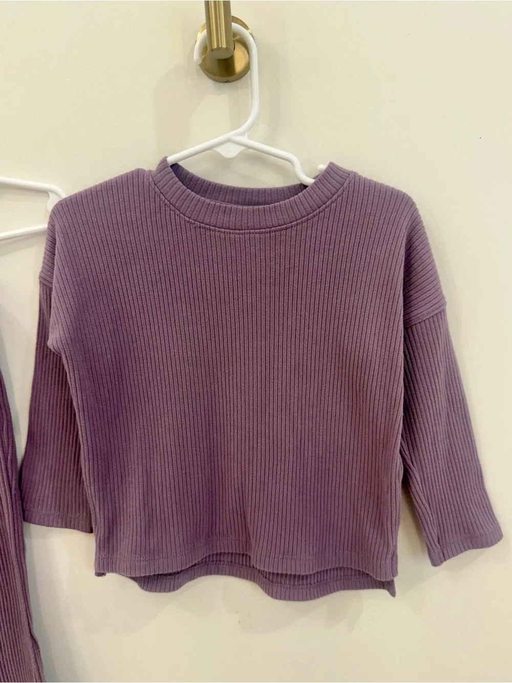Cat & Jack Girls Ribbed Set - Purple